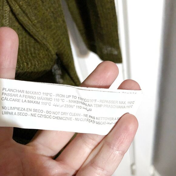 Shana Revolution Shops Green Open Front Cardigan Ribbed Size M Medium - Picture 5 of 7